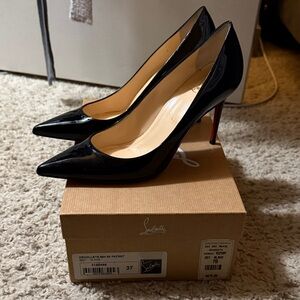 Christian Louboutin Decollette Black Patent Heels 85mm